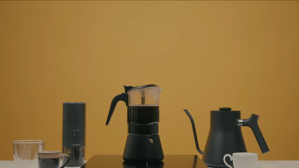 Making Coffee In A Clear Glass Moka Pot 