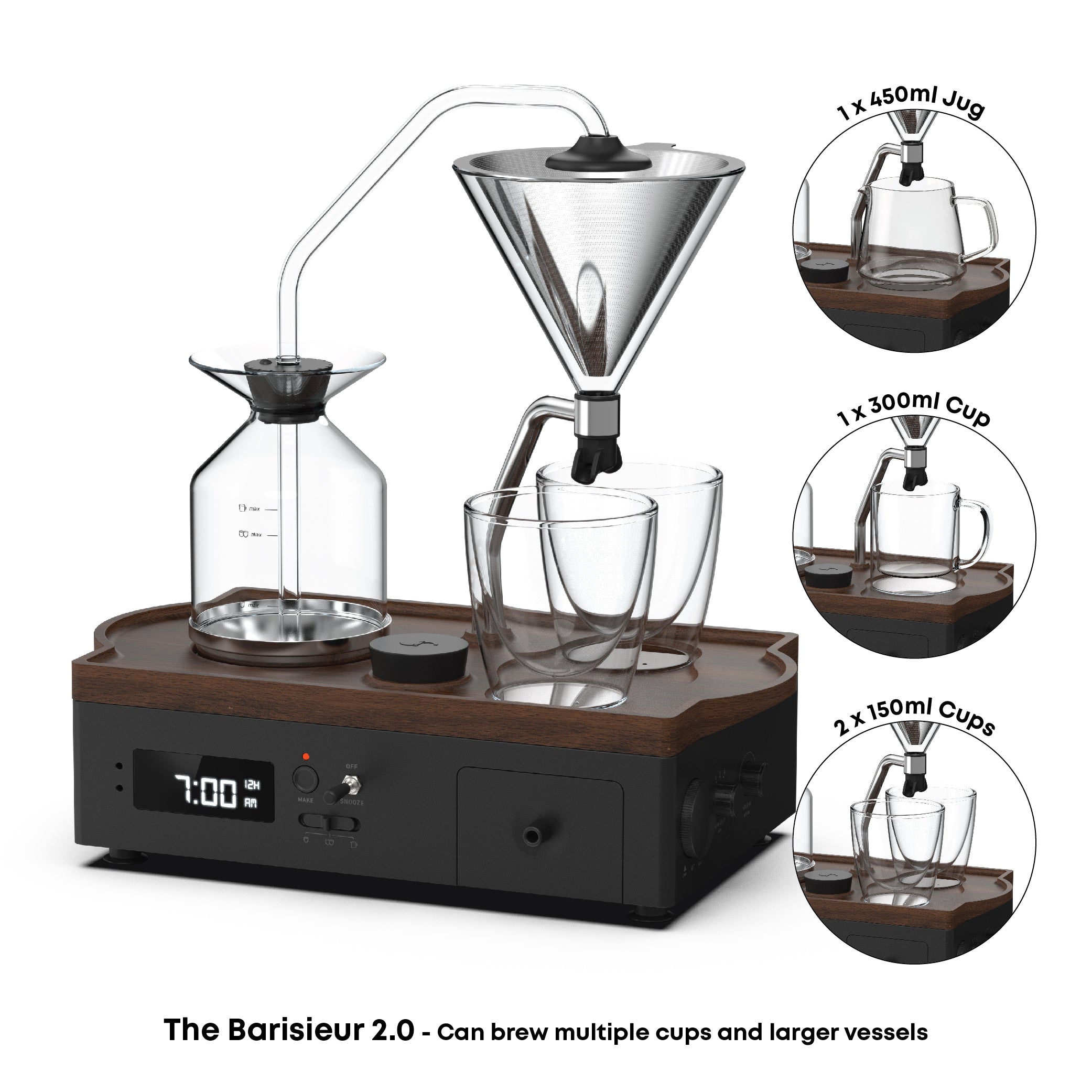 Barisieur™ Grande: Coffee & Tea Alarm Clock