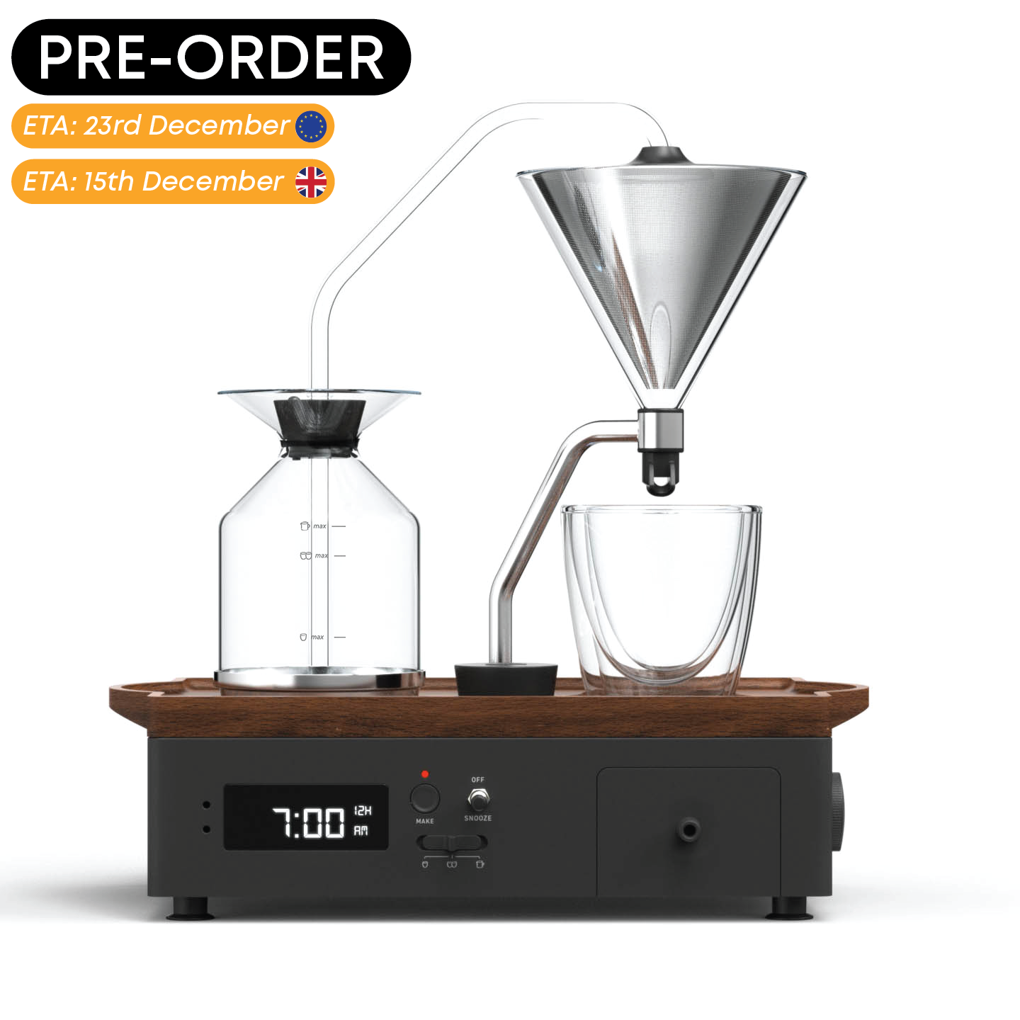 Barisieur™ Grande: Coffee & Tea Alarm Clock